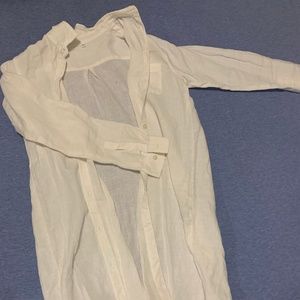 MUJI White Linen Long-sleeve Shirt